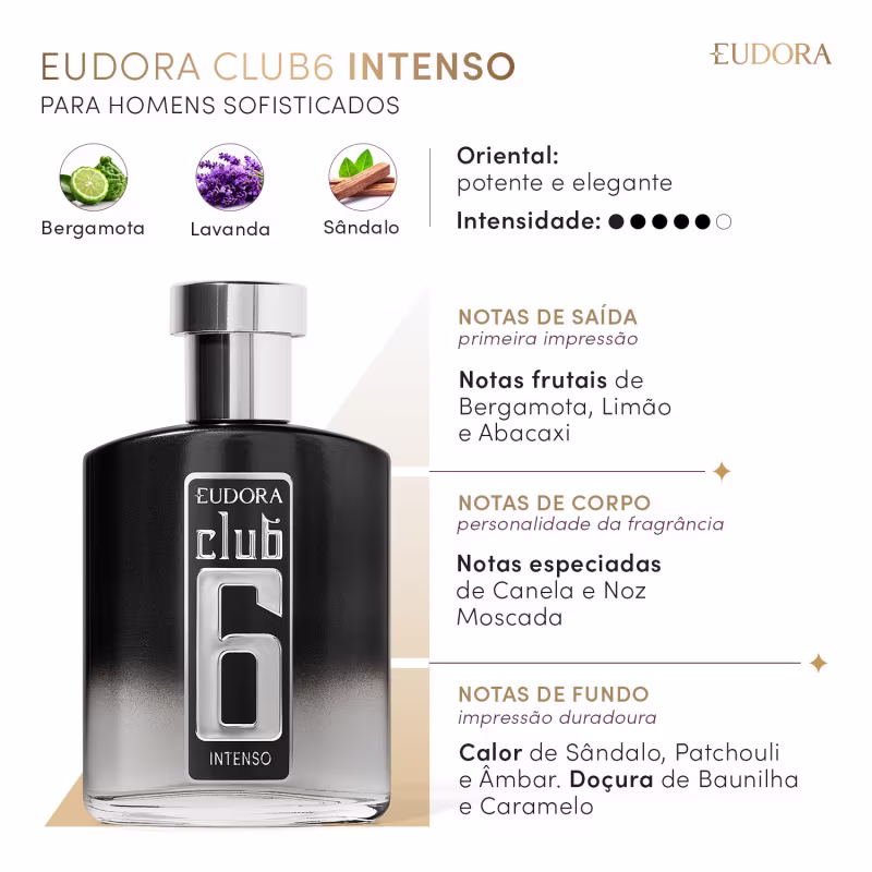 CLUB 6 Intenso Desodorante Colônia 95ml