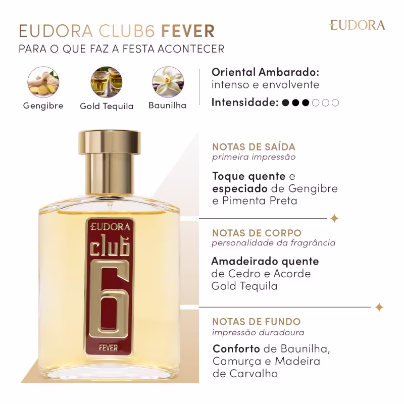 Club 6 Desodorante Colônia Fever 95ml