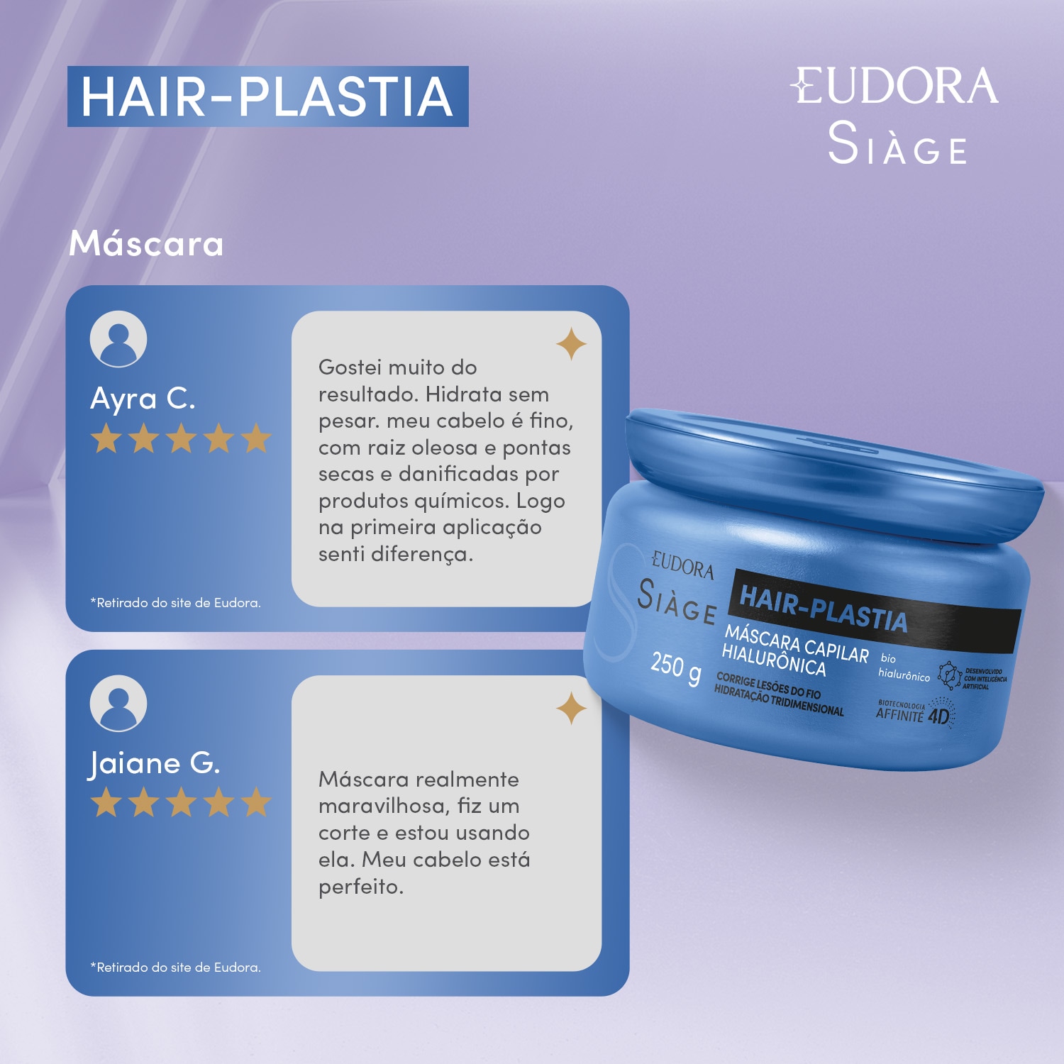Siàge Refil Máscara Capilar Hair-Plastia 250g