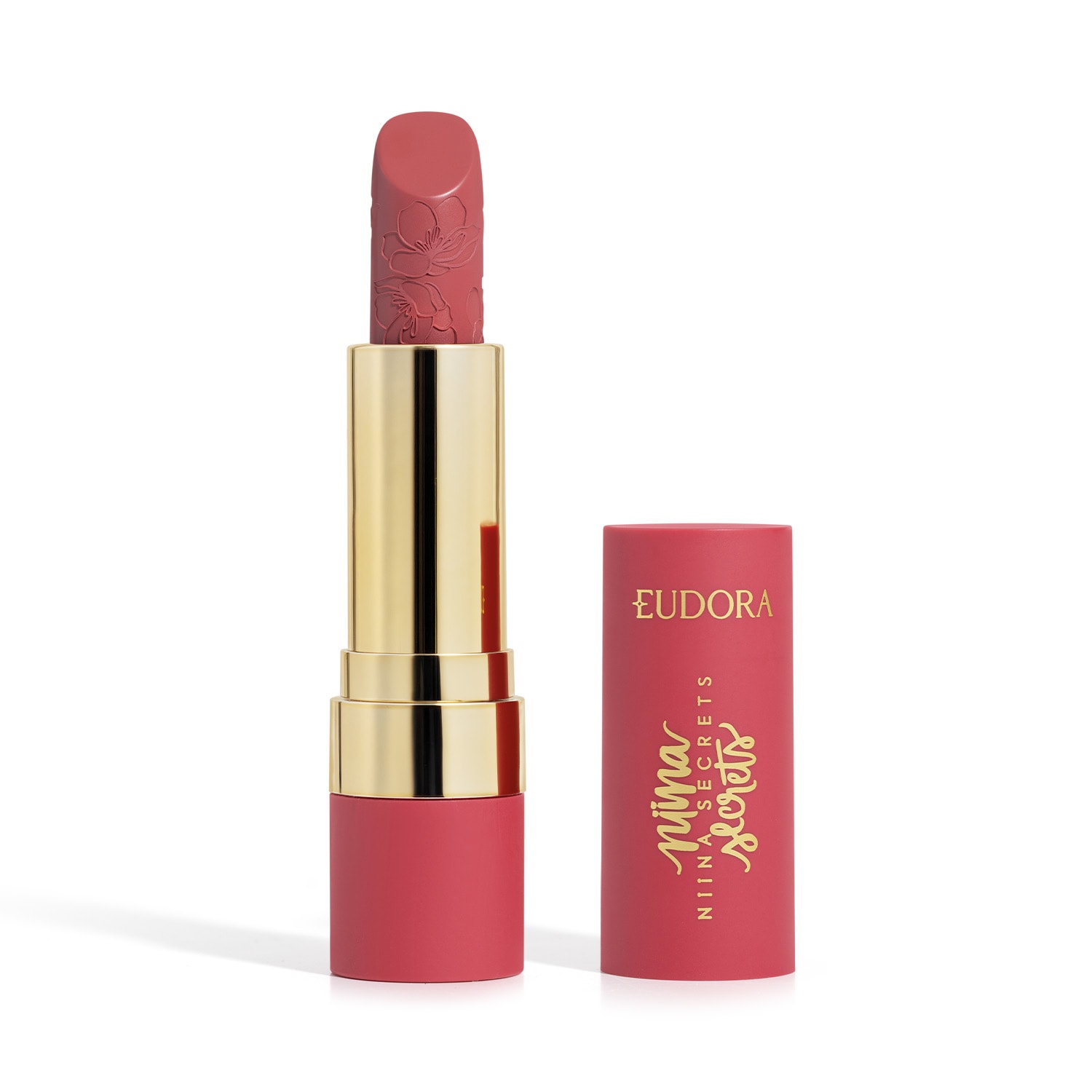 Niina Secrets Combo Soft Petals: Paleta de Sombras 10g + Iluminador 3g + Batom Rosa Secreta 3,8g