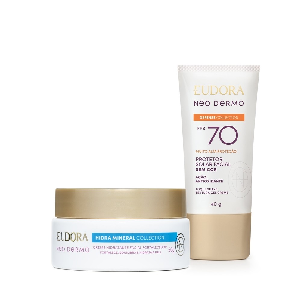 Neo Dermo Combo Facial: Protetor Solar Facial Fps 70 Cor 3 40g + Creme Hidratante Facial Uniformizador 50g